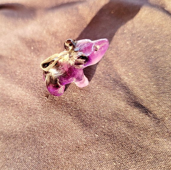 Genuine Amethyst Bear Necklace Pendant. - Picture 3 of 6